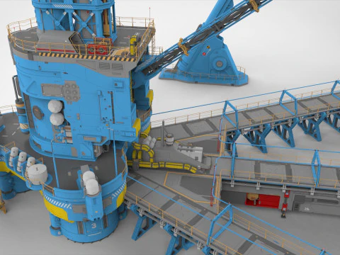 공상 과학 극지 역 3D 모델