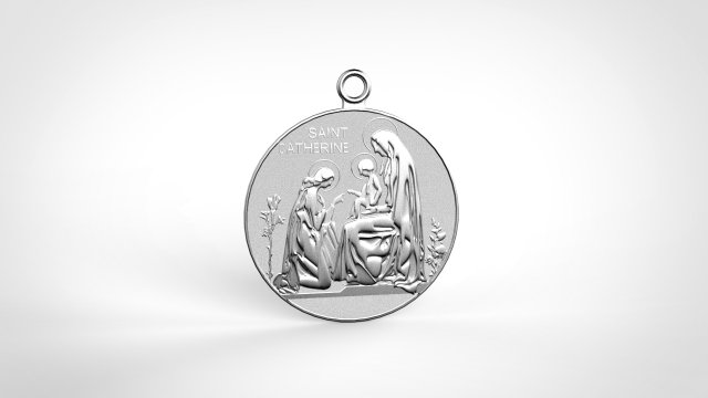 St catherine siena medal 3D Print Model .c4d .max .obj .3ds .fbx .stl .blend 
