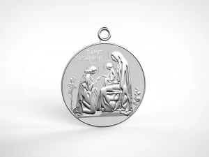 Medaille der heiligen Katharina von Siena 3D Druckmodell