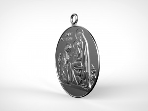 St catherine siena medal 3D Print Model