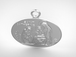 St catherine siena medal 3D Print Model