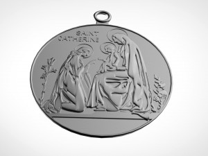St catherine siena medal 3D Print Model