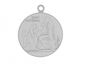St catherine siena medal 3D Print Model