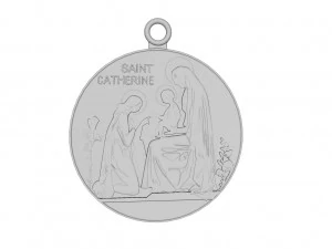 Medalha de Santa Catarina Siena Modelo de Impressão 3D