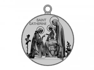 Medalha de Santa Catarina Siena Modelo de Impressão 3D
