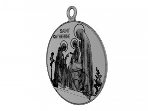 St catherine siena medal 3D Print Model