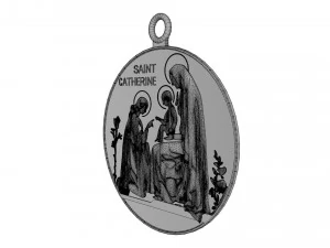 Medalha de Santa Catarina Siena Modelo de Impressão 3D