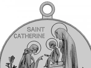 Medalha de Santa Catarina Siena Modelo de Impressão 3D