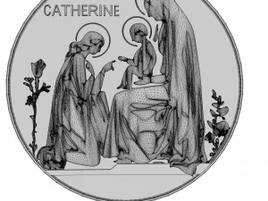 Medalha de Santa Catarina Siena Modelo de Impressão 3D