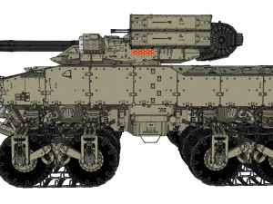 Sci fi Infantry fighting vehicle 3D Model