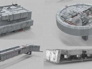 Sci-fi architecture elements collection 11 3D मॉडल