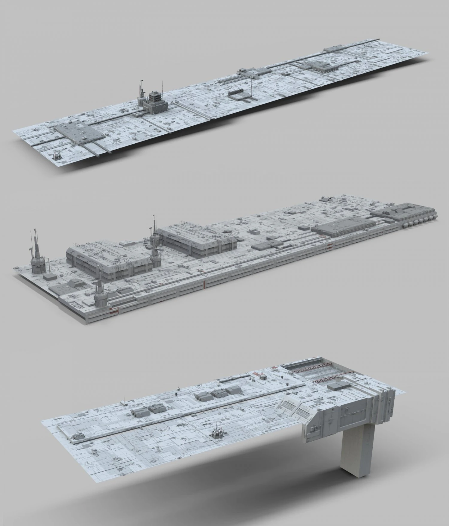 Sci-fi architecture elements collection 10 3D Model .c4d .max .obj .3ds .fbx .stl .blend 