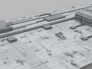 Sci-fi architecture elements collection 10 3D Model