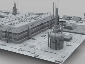 Sci-fi architecture elements collection 10 3D Model