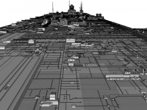 Sci-fi architecture elements collection 10 3D Model