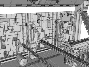 Sci-fi architecture elements collection 9 3D Model