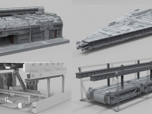 Sci-fi architecture elements collection 9 3D मॉडल