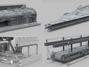 Coleção de elementos de arquitetura de ficção científica 9 Modelo 3D