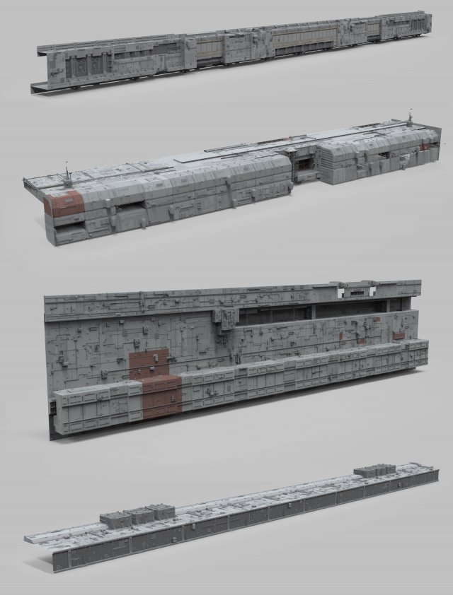 Sci-fi architecture elements collection 8 Model 3D .c4d .max .obj .3ds .fbx .stl .blend 