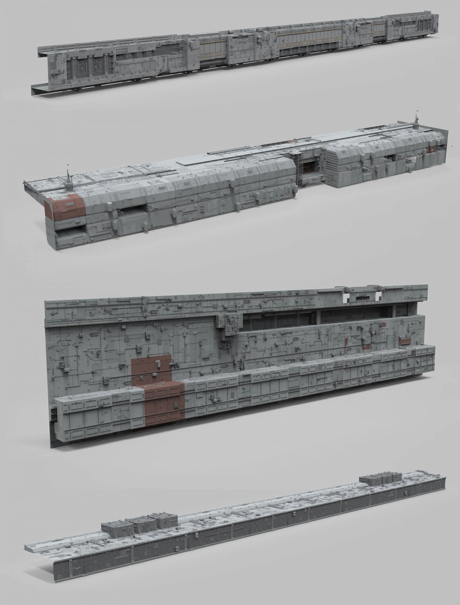Cole&ccedil;&atilde;o de elementos de arquitetura de fic&ccedil;&atilde;o cient&iacute;fica 8 Modelo 3D .c4d .max .obj .3ds .fbx .stl .blend 