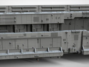 Cole&ccedil;&atilde;o de elementos de arquitetura de fic&ccedil;&atilde;o cient&iacute;fica 8 Modelo 3D