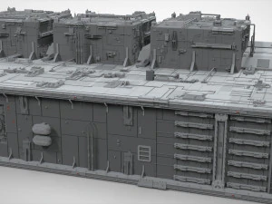 Cole&ccedil;&atilde;o de elementos de arquitetura de fic&ccedil;&atilde;o cient&iacute;fica 8 Modelo 3D