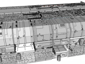 Cole&ccedil;&atilde;o de elementos de arquitetura de fic&ccedil;&atilde;o cient&iacute;fica 8 Modelo 3D