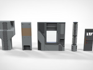 Sci-fi architecture elements collection 22 3D Model