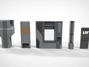 Sci-fi architecture elements collection 22 3D Model