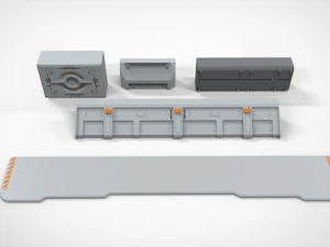 Sci-fi architecture elements collection 22 3D Model