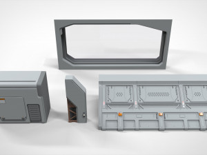 Sci-fi architecture elements collection 22 3D Model