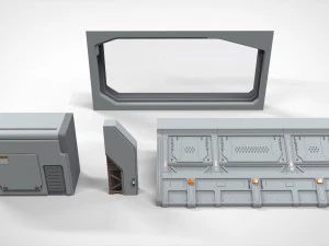 Sci-fi architecture elements collection 22 3D Model