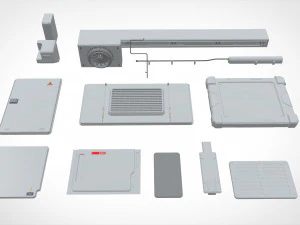Sci-fi architecture elements collection 22 3D Model