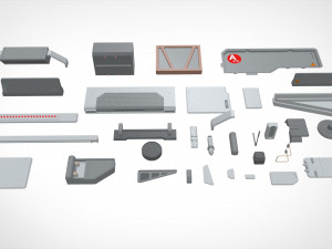 Sci-fi architecture elements collection 22 3D Model