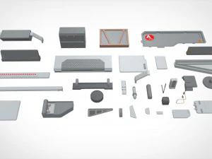 Sci-fi architecture elements collection 22 3D Model