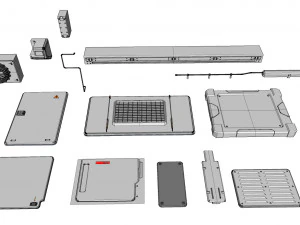 Sci-fi architecture elements collection 22 3D Model