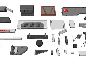 Sci-fi architecture elements collection 22 3D Model