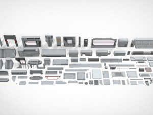 Sci-fi architecture elements collection 22 3D Model