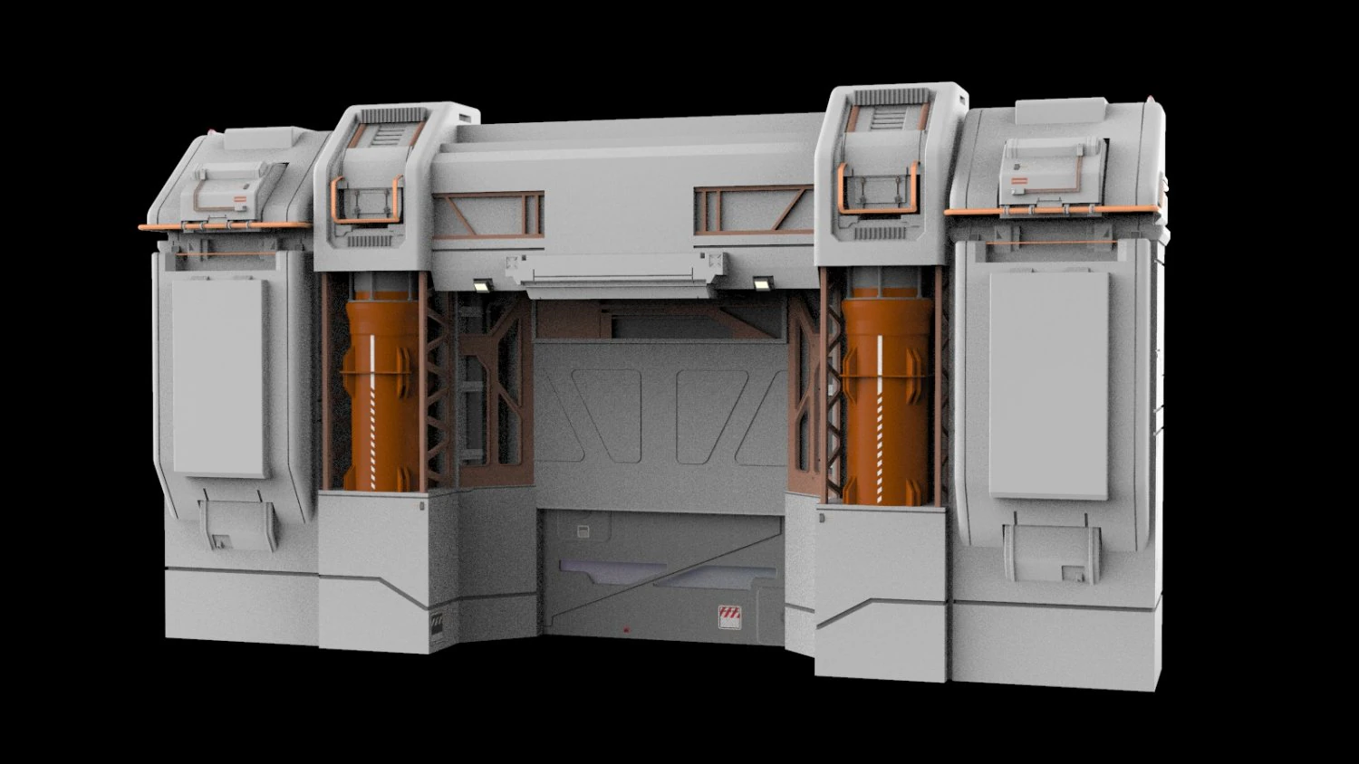 Sci-fi architectural element 12 3D Model .c4d .max .obj .3ds .fbx .stl .blend 