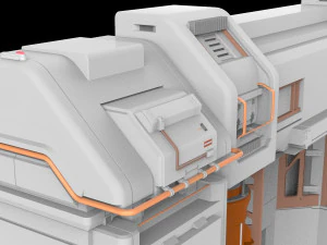 Sci-fi architectural element 12 3D Model