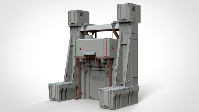 Sci-fi architectural element 11 3D Model .c4d .max .obj .3ds .fbx .stl .blend 