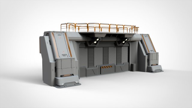 Sci fi door 4 3D Model .c4d .max .obj .3ds .fbx .stl .blend 