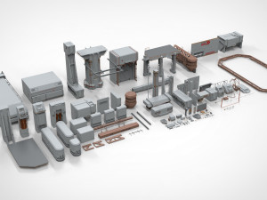 sci-fi architecture elements collection 12 3D Model