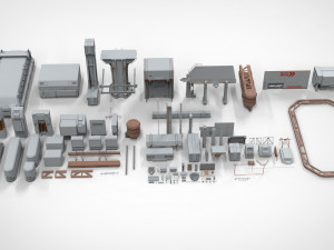 Sci-fi architecture elements collection 12 3D मॉडल