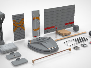 Sci-fi architecture elements collection 12 3D मॉडल