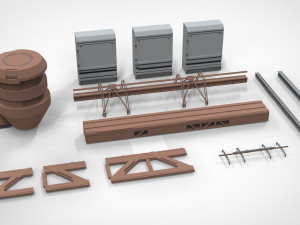 Sci-fi architecture elements collection 12 3D मॉडल