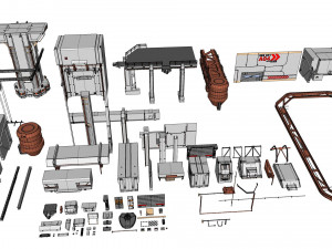 Sci-fi architecture elements collection 12 3D मॉडल