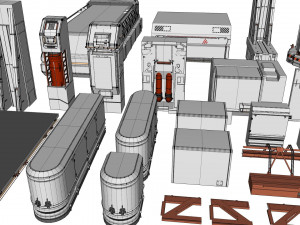 Sci-fi architecture elements collection 12 3D मॉडल