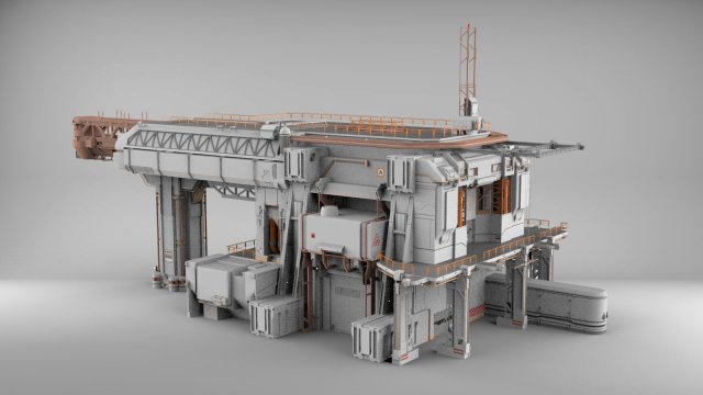 Sci-fi architecture 8 3D मॉडल .c4d .max .obj .3ds .fbx .stl .blend 
