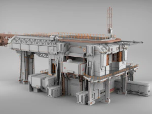 Науково-фантастична архітектура 8 3D Модель